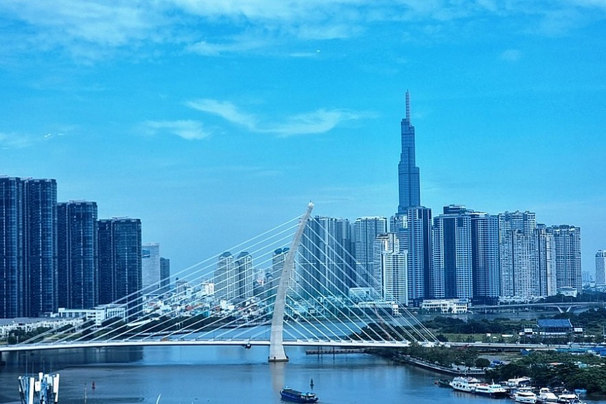 Cầu Thủ Thiêm 2, biểu tượng phát triển mới của TP. Hồ Chí Minh. Ảnh Đỗ Doãn