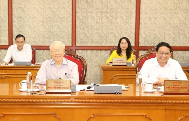 Tổng Bí thư chủ trì cuộc họp Bộ Chính trị, Ban Bí thư về Nghị quyết 23