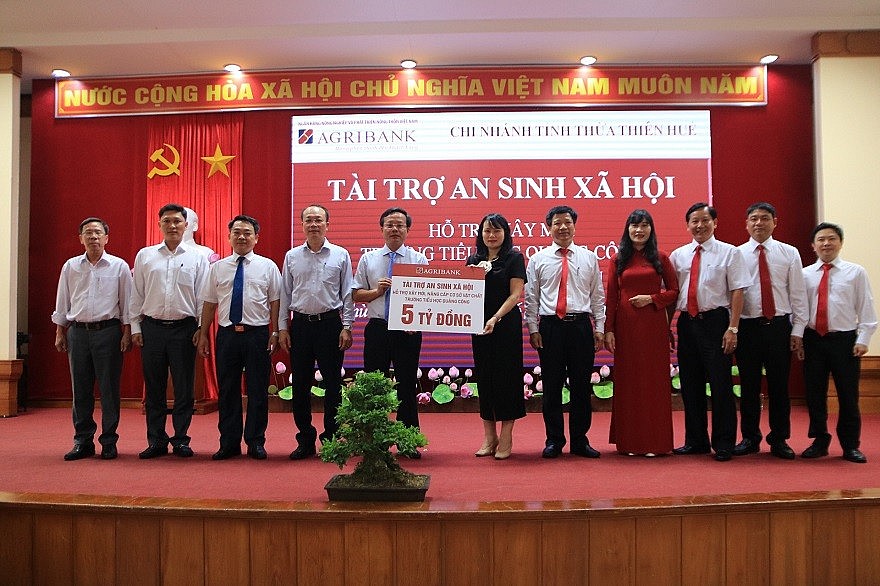 Agribank tài trợ 5 tỷ đồng xây dựng trường tiểu học tại huyện Quảng Điền, tỉnh Thừa Thiên Huế