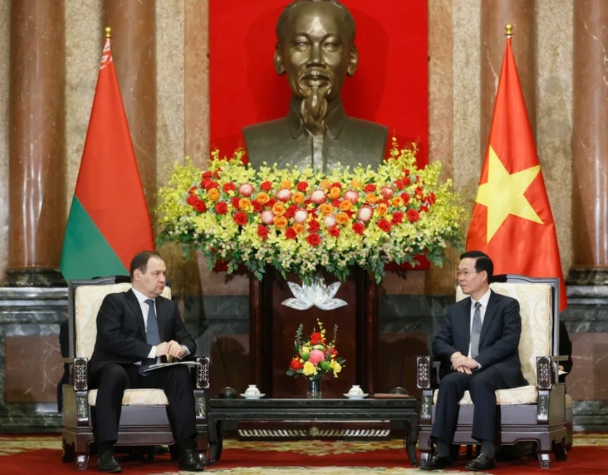 Chủ tịch nước Võ Văn Thưởng tiếp Thủ tướng Cộng hòa Belarus