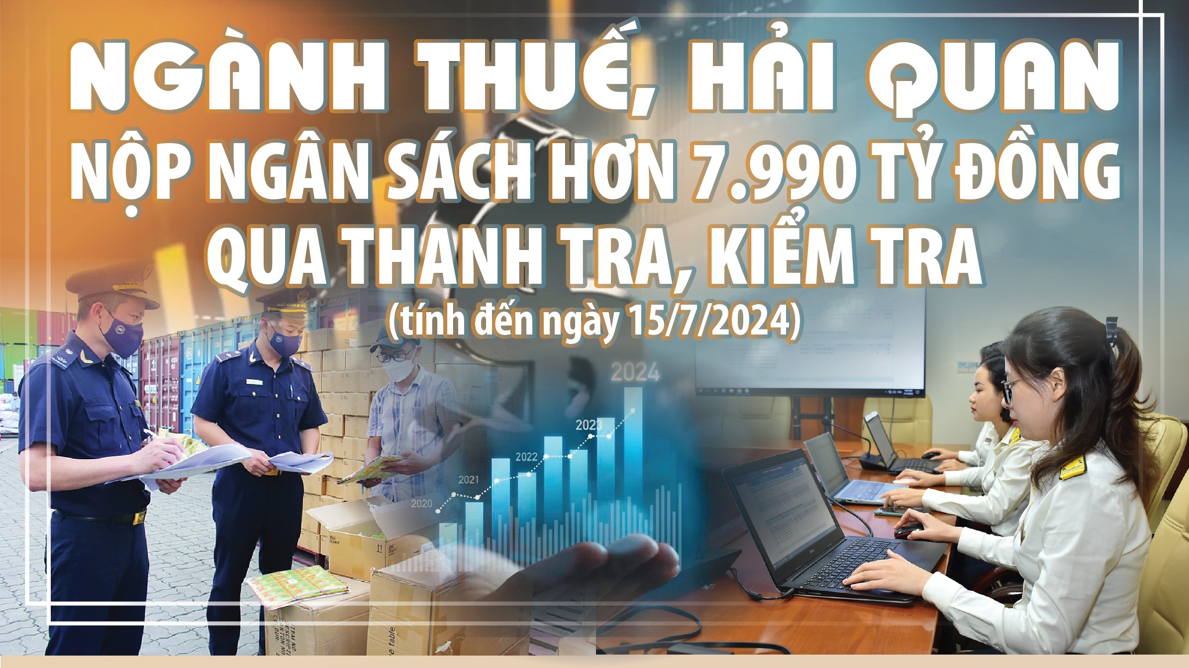 Infographics: Ngành Thuế và Hải quan nộp ngân sách hơn 7.990 tỷ đồng qua thanh tra, kiểm tra