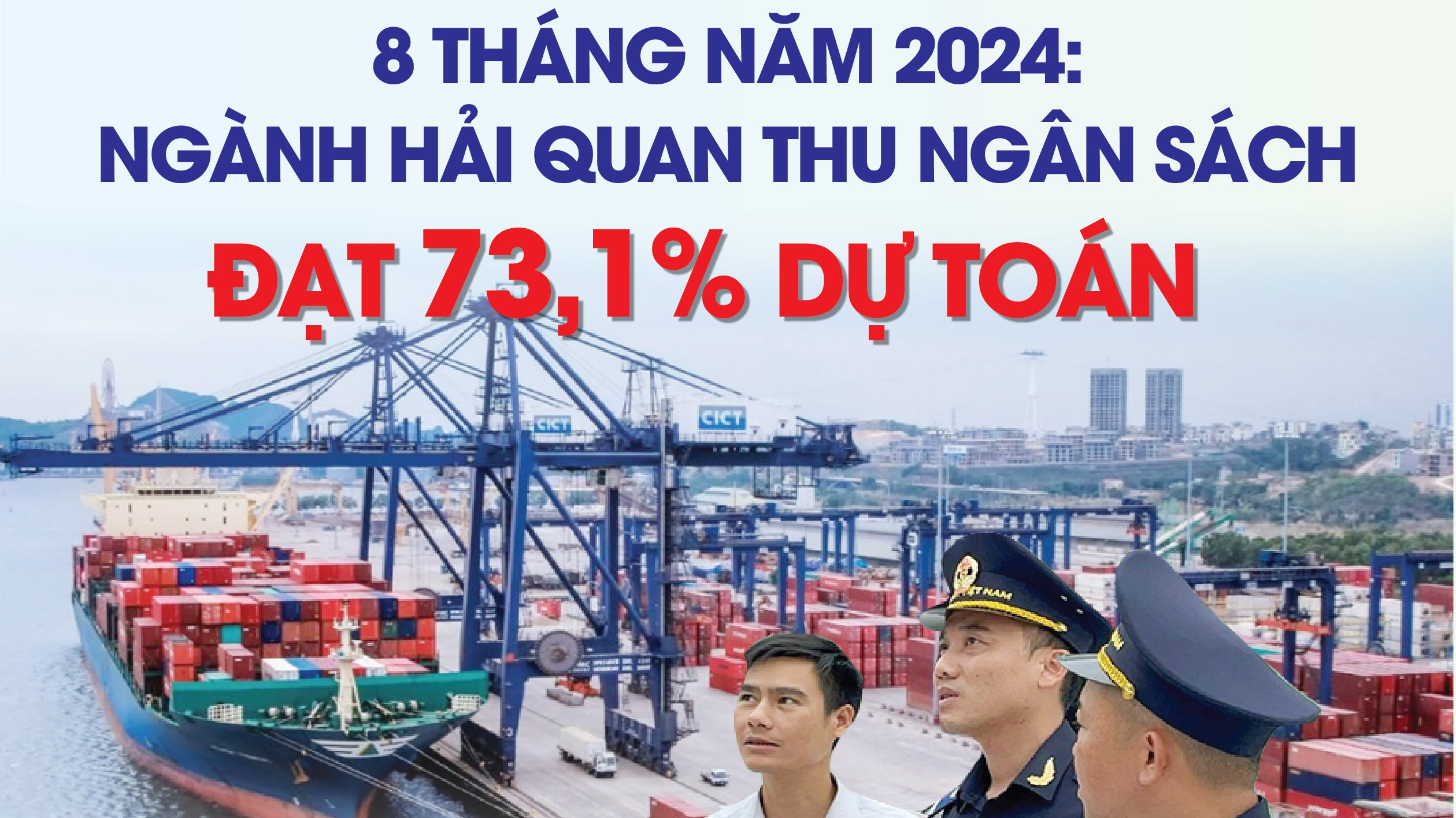 Infographics: Ngành Hải quan thu ngân sách 8 tháng đạt 274.035 tỷ đồng