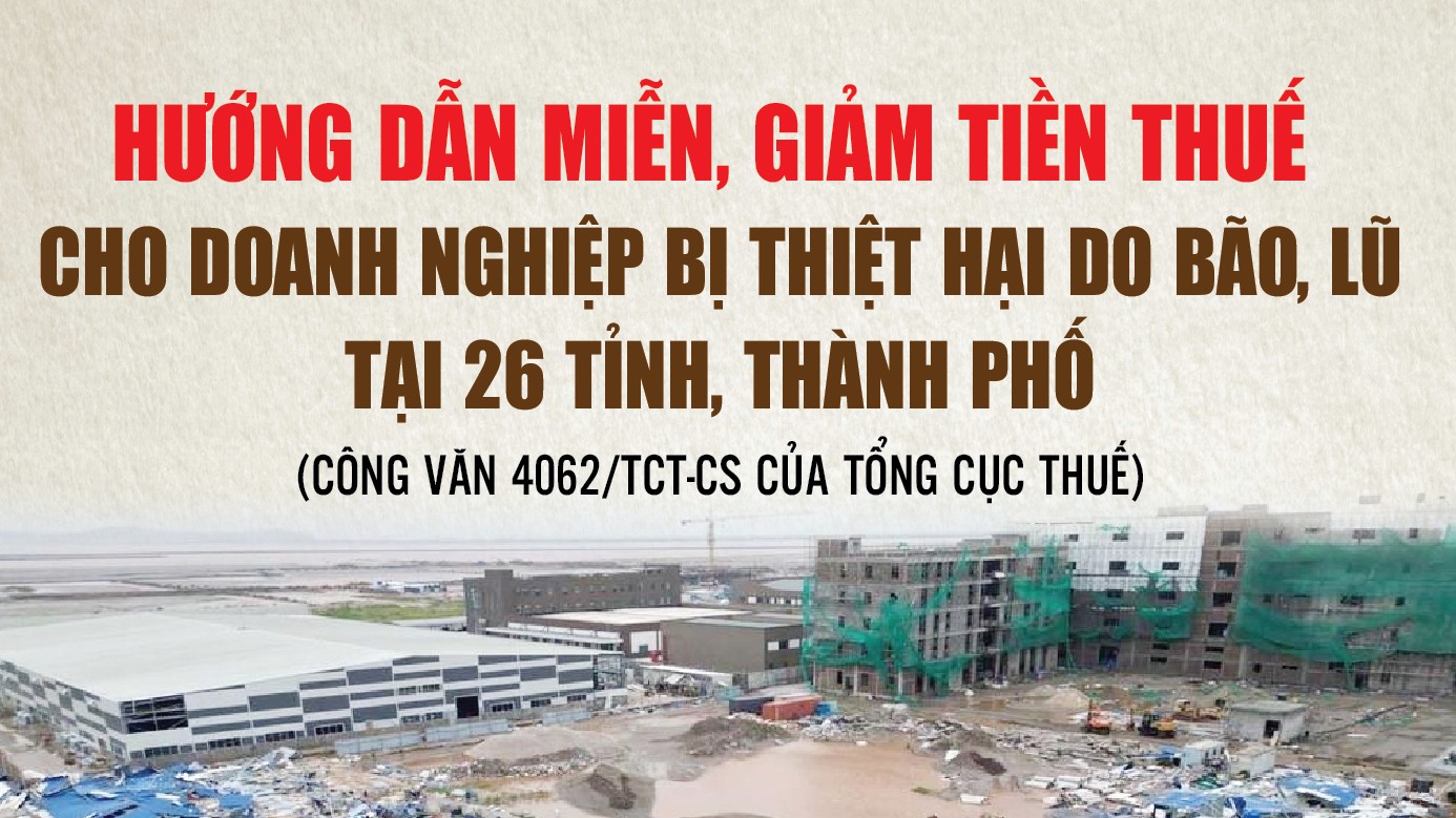 Infographics: Hướng dẫn miễn, giảm tiền thuế cho doanh nghiệp bị thiệt hại do bão, lũ