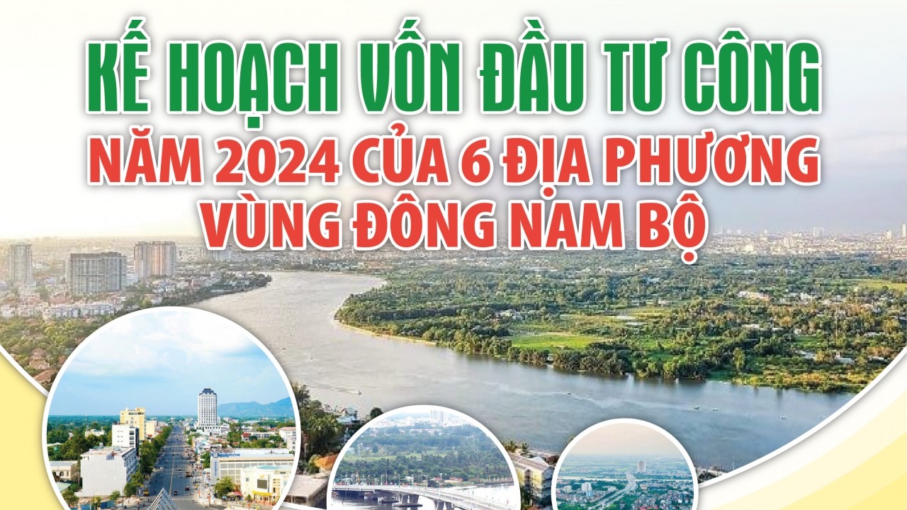 Infographics: Kế hoạch vốn đầu tư công năm 2024 của 6 địa phương vùng Đông Nam Bộ