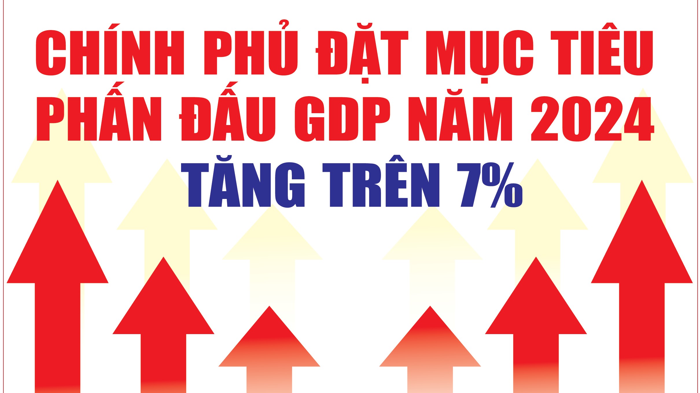 Infographics: Chính phủ đặt mục tiêu phấn đấu GDP năm 2024 tăng trên 7%