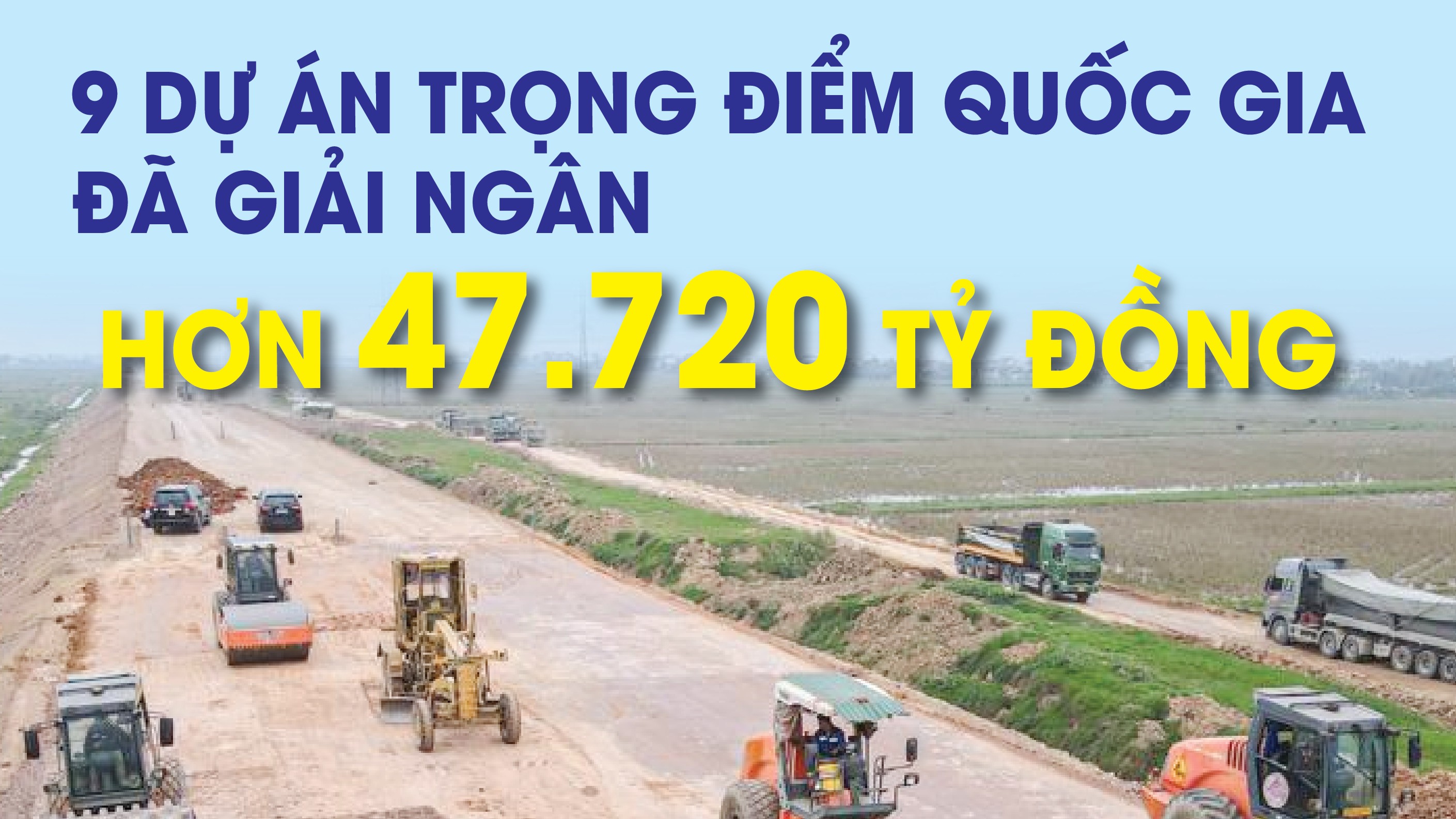 Infographics: 9 dự án trọng điểm quốc gia đã giải ngân hơn 47.720 tỷ đồng vốn đầu tư công