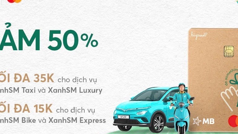 Giảm 50% tại Xanh SM khi thanh toán bằng thẻ MB