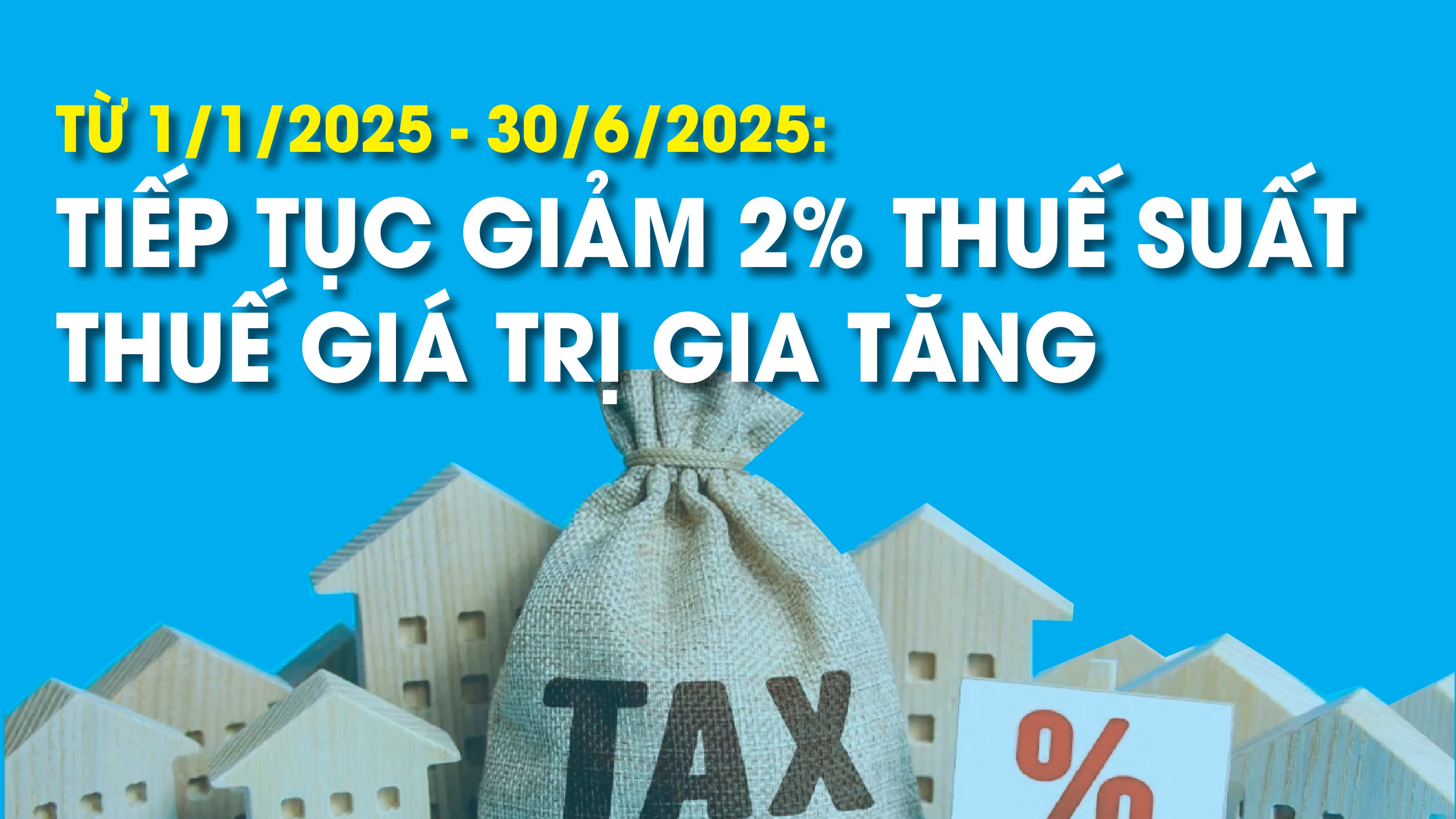 Infographics: Tiếp tục giảm 2% thuế suất thuế giá trị gia tăng từ 1/1/2025 - 30/6/2025