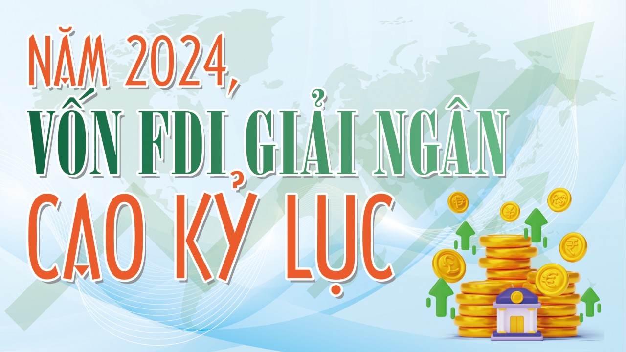 Infographics: Vốn FDI giải ngân cao kỷ lục trong năm 2024