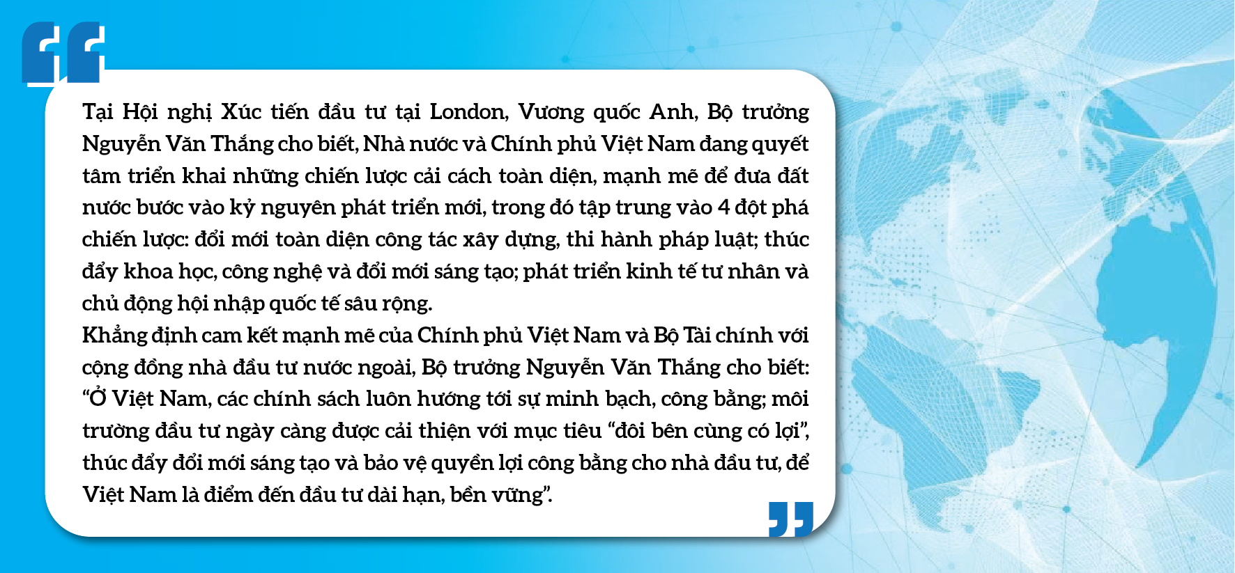 Việt Nam rộng mở cơ hội đón dòng vốn từ Vương quốc Anh và Italia