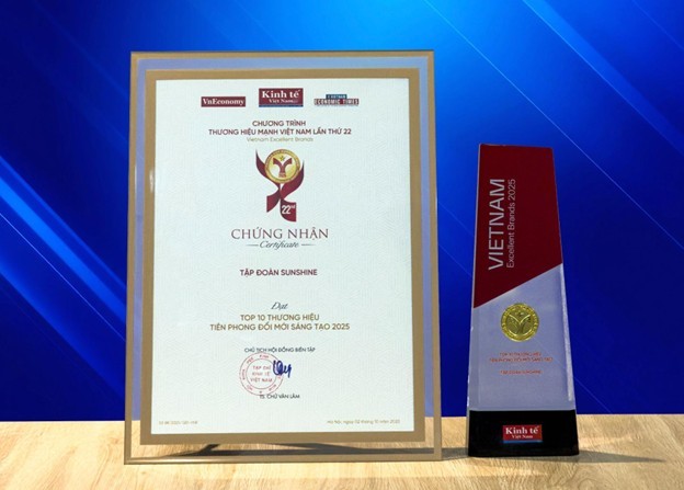 Sunshine Group được vinh danh Top 10 Thương hiệu Tiên phong Đổi mới sáng tạo 2025 Sunshine Group được vinh danh Top 10 Thương hiệu Tiên phong Đổi mới sáng tạo 2025