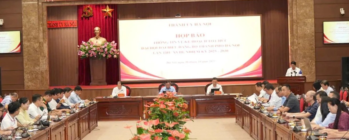 Đại hội đại biểu Đảng bộ thành phố Hà Nội lần thứ XVIII, nhiệm kỳ 2025 - 2030 diễn ra từ ngày 15-17/10