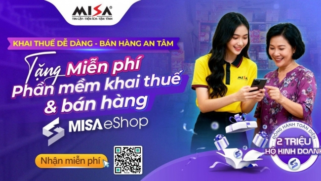 misa trien khai tang mien phi phan mem cho 2 trieu ho kinh doanh phuc vu ke khai nop thue