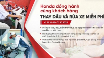 Honda Việt Nam hỗ trợ khách hàng các tỉnh miền Bắc kiểm tra và thay dầu miễn phí xe hư hại do mưa lũ gây ra