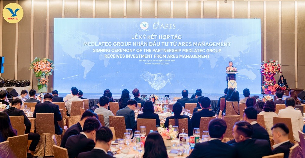 Toàn cảnh Lễ ký kết hợp tác MEDLATEC GROUP nhận đầu từ ARES MANAGEMENT.