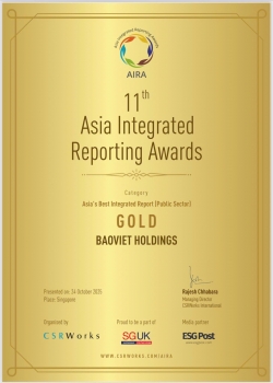 Bảo Việt đạt giải Vàng Báo cáo tích hợp xuất sắc nhất châu Á tại Lễ trao giải AIRA 2025
