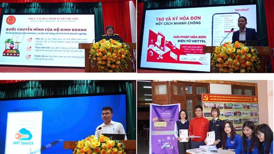 Thuế Cơ sở 4 tỉnh Tuyên Quang đẩy mạnh tuyên truyền, hướng dẫn hộ kinh doanh kê khai thuế