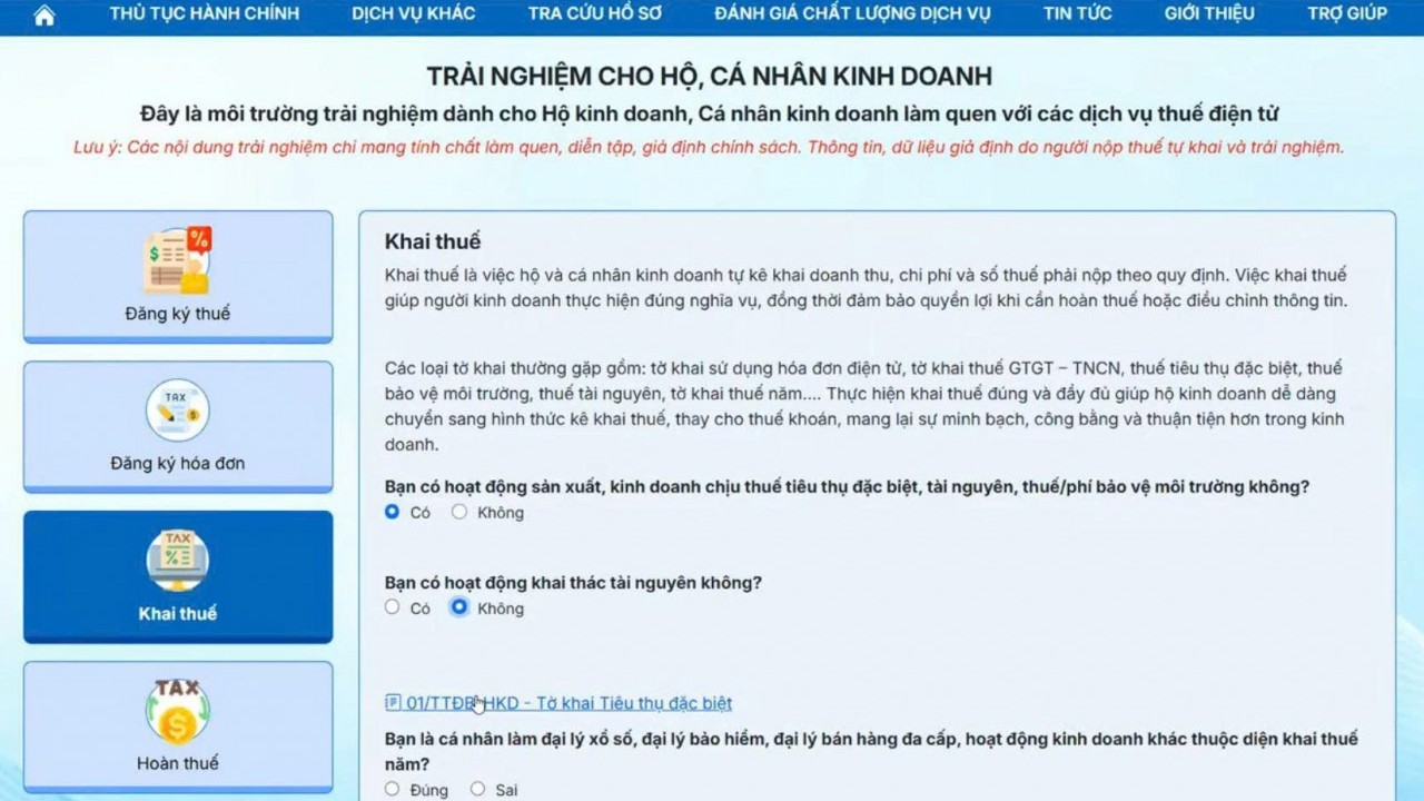 Cục Thuế tập huấn, giới thiệu Cổng trải nghiệm dành cho hộ, cá nhân kinh doanh
