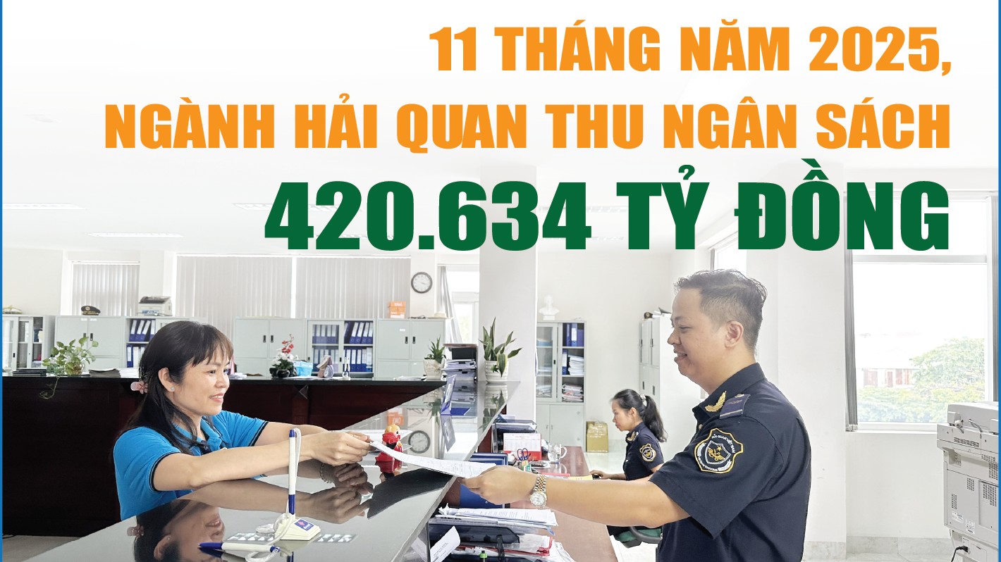 Infographics: Ngành Hải quan thu ngân sách 11 tháng đạt 420.634 tỷ đồng
