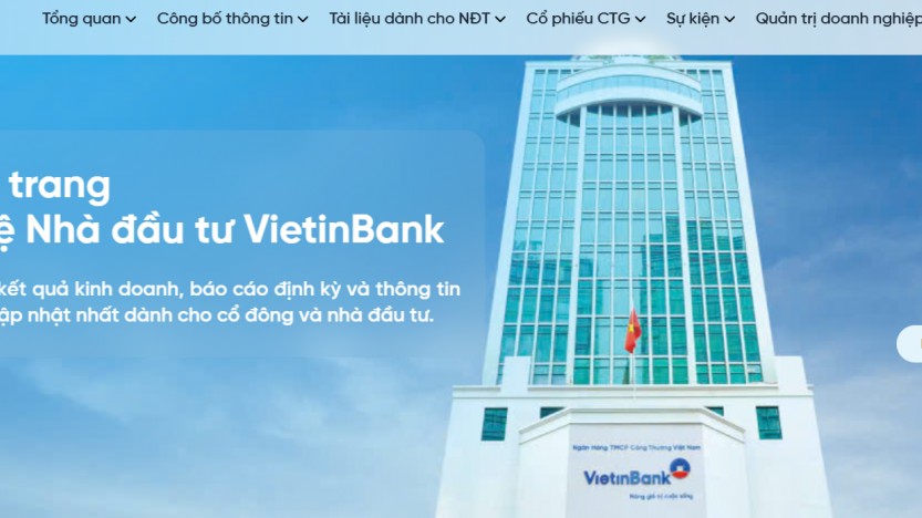 VietinBank ra mắt website Quan hệ Nhà đầu tư mới: Minh bạch kiến tạo niềm tin