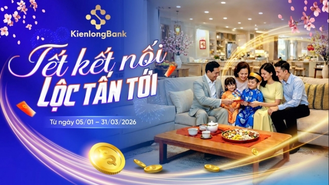 KienlongBank tặng quà khách hàng gửi tiết kiệm hơn 5,5 tỷ đồng dịp Tết Bính Ngọ với chương trình “Tết kết nối - Lộc tấn tới”.