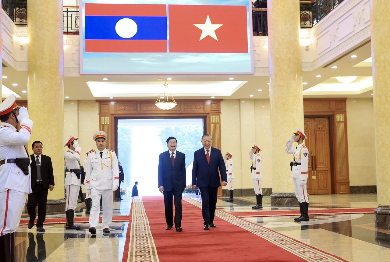 Tổng Bí thư Tô Lâm chủ trì Lễ đón Tổng Bí thư, Chủ tịch nước Lào Thongloun Sisoulith Tổng Bí thư Tô Lâm chủ trì Lễ đón Tổng Bí thư, Chủ tịch nước Lào Thongloun Sisoulith