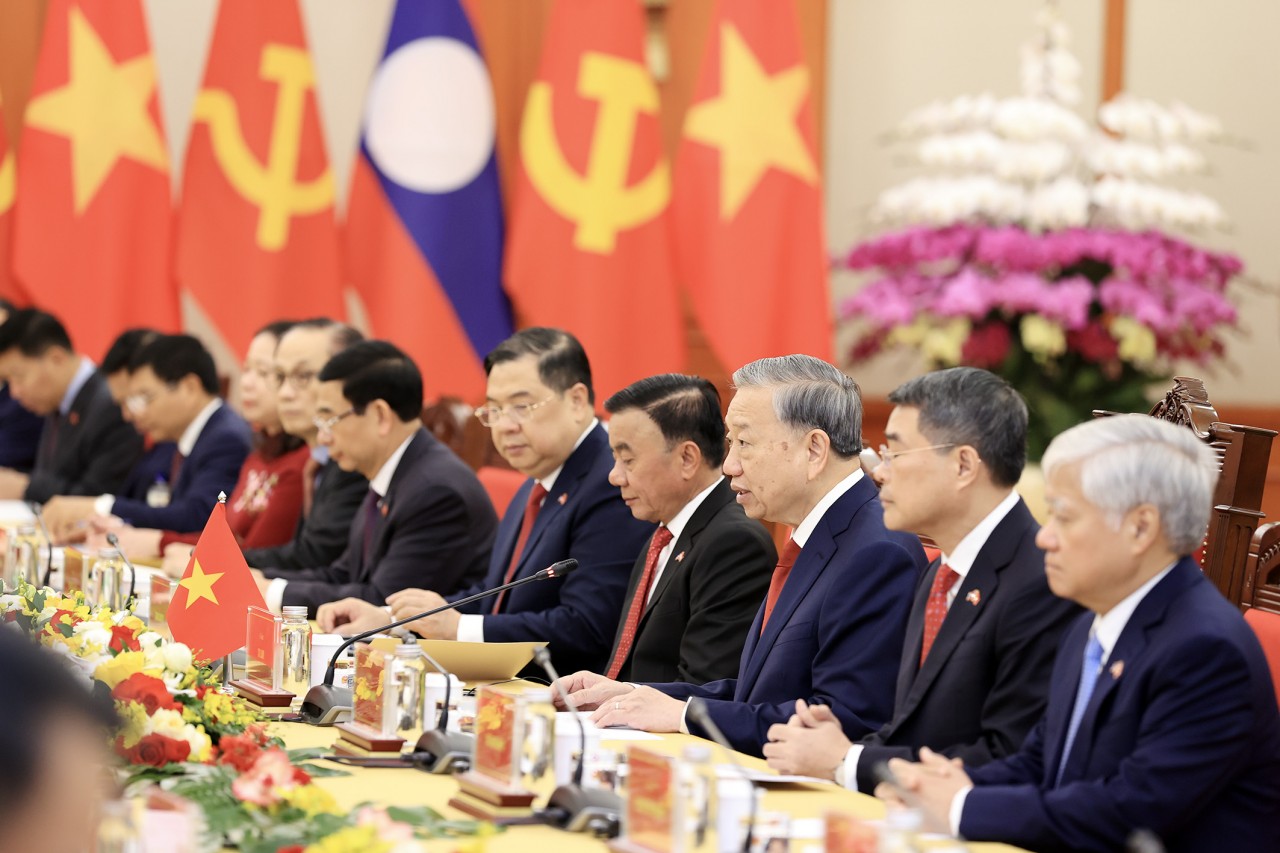 Tổng Bí thư Tô Lâm chủ trì Lễ đón Tổng Bí thư, Chủ tịch nước Lào Thongloun Sisoulith Tổng Bí thư Tô Lâm chủ trì Lễ đón Tổng Bí thư, Chủ tịch nước Lào Thongloun Sisoulith