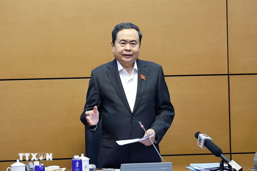 Chủ tịch Quốc hội Trần Thanh Mẫn phát biểu. (Ảnh: Doãn Tấn/TTXVN)