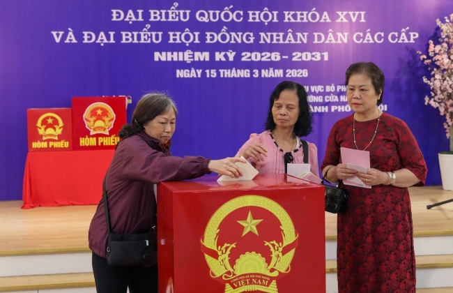 Tỷ lệ cử tri cả nước tham gia bỏ phiếu đạt 99,68%