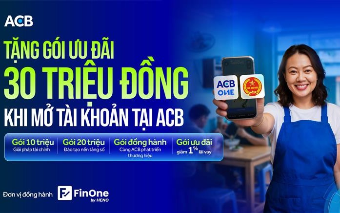 ACB tung gói ưu đãi khủng 30 triệu đồng cho hộ kinh doanh