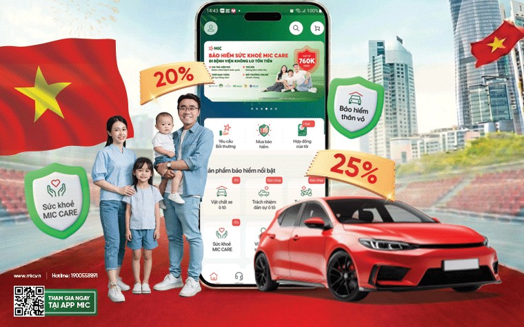 Bảo hiểm Quân đội ưu đãi đến 25% trên App: Bảo vệ "kép" Sức khỏe và Xe dịp 30/4