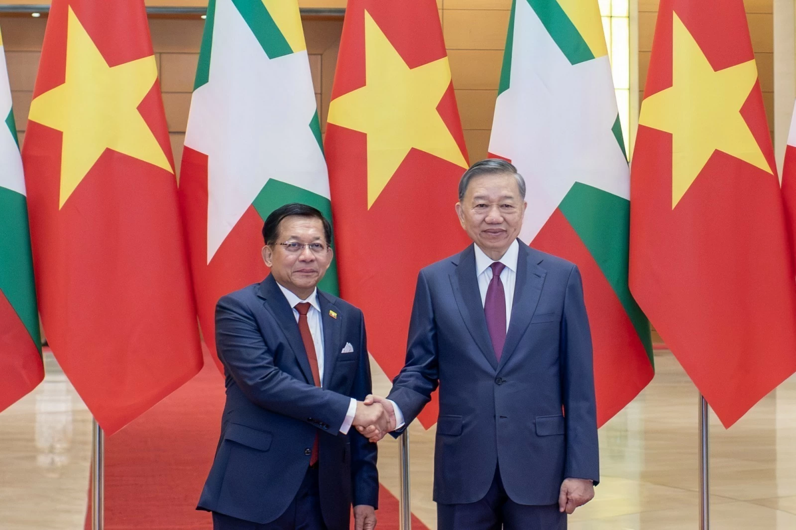 toan canh le don tong thong myanmar va phu nhan tham chinh thuc viet nam