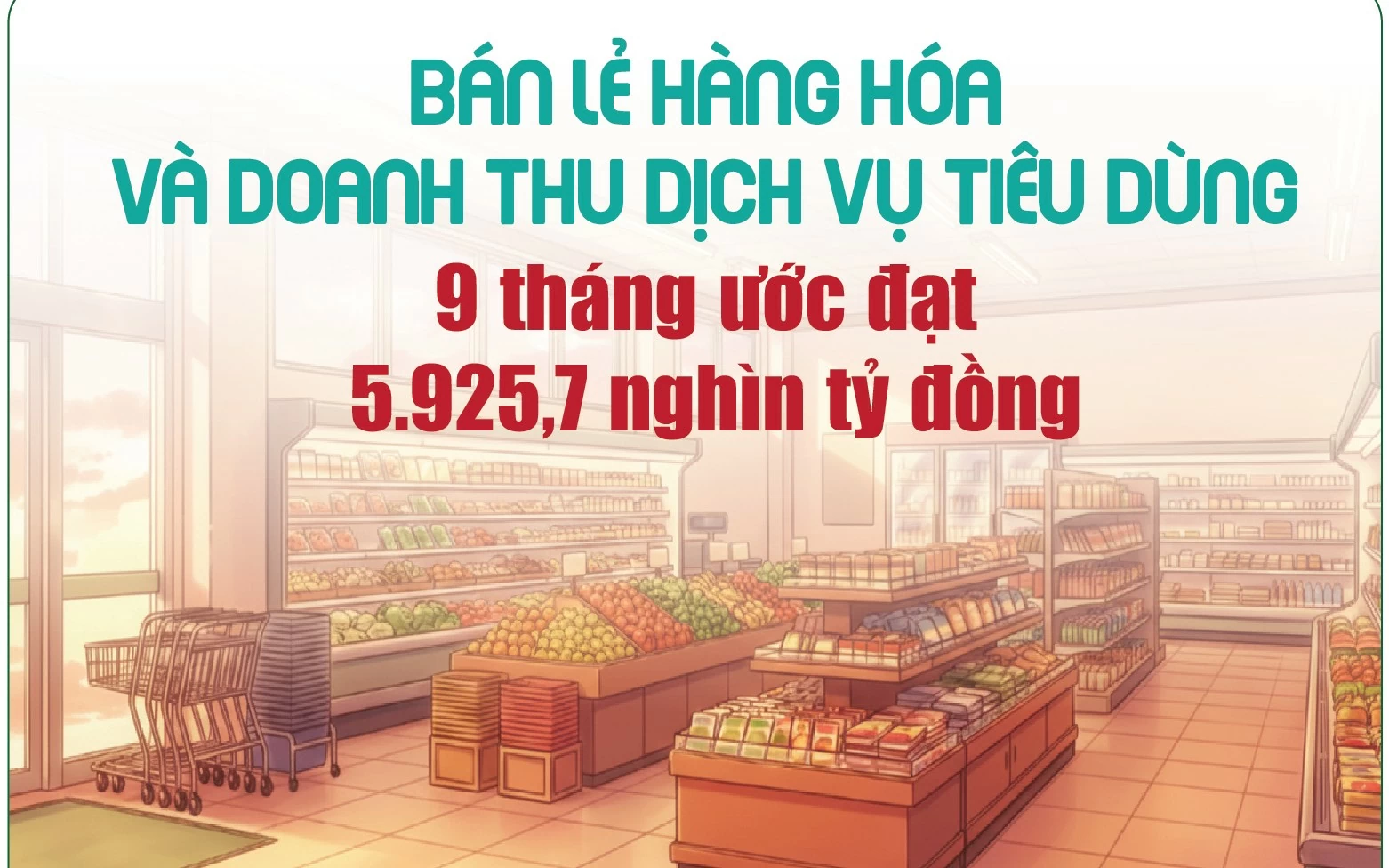 infographics ban le hang hoa va doanh thu dich vu tieu dung 9 thang tang 13 4