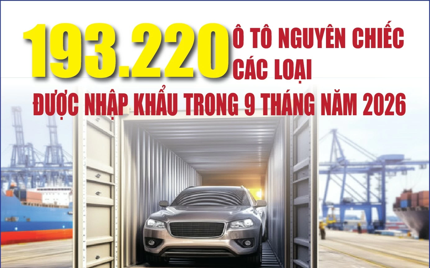 infographics 9 thang nam 2026 nhap khau o to nguyen chiec va linh kien dat 10 13 ty usd