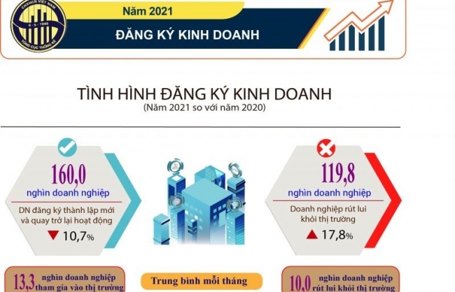 Tình hình đăng ký kinh doanh năm 2021