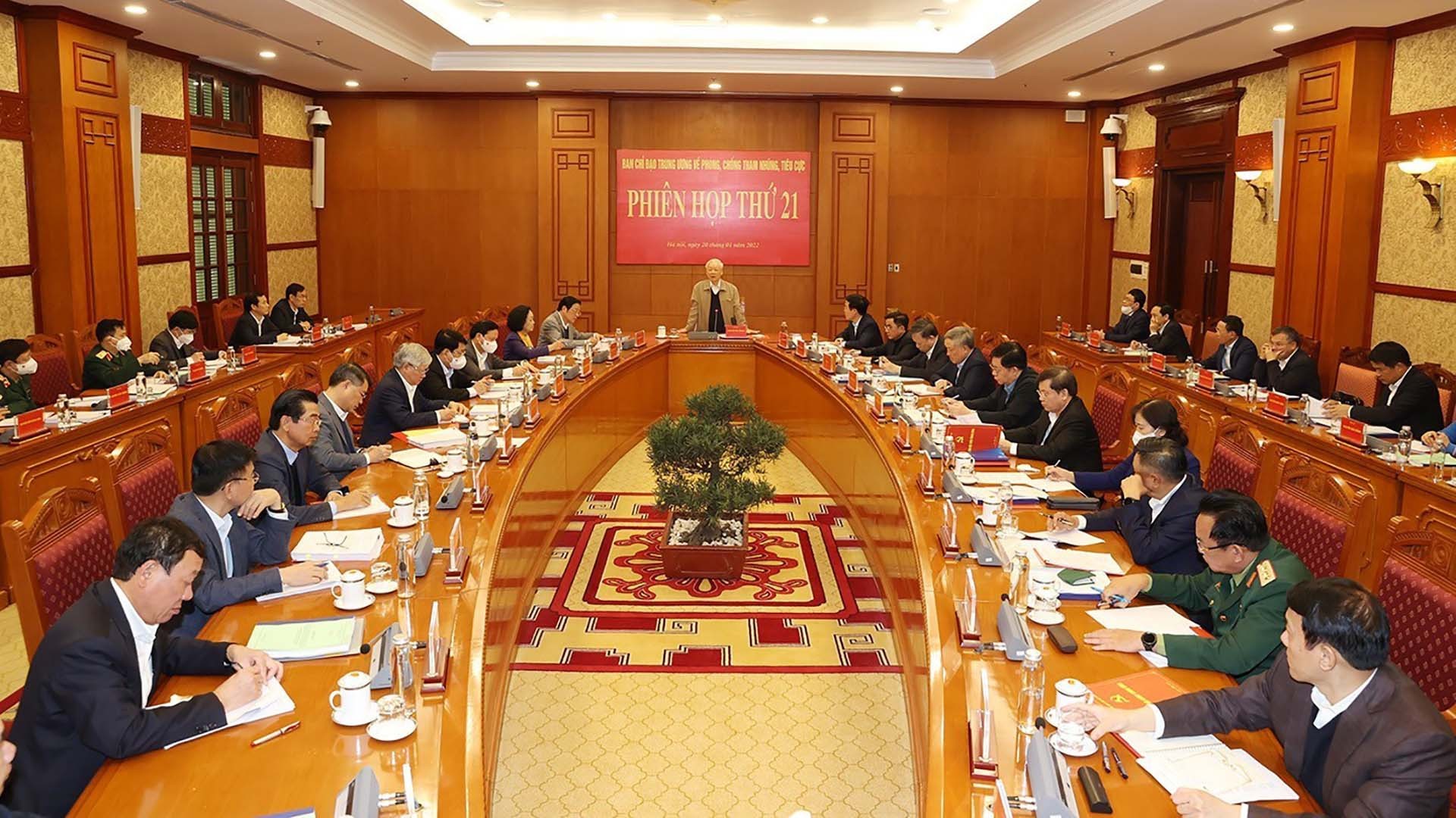 Tổng Bí thư Nguyễn Phú Trọng chủ trì Phiên họp thứ 21 Ban Chỉ đạo Trung ương về phòng, chống tham nhũng, tiêu cực