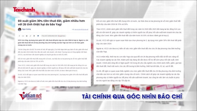 Tài chính qua góc nhìn báo chí tuần từ 30/9-6/10/2024