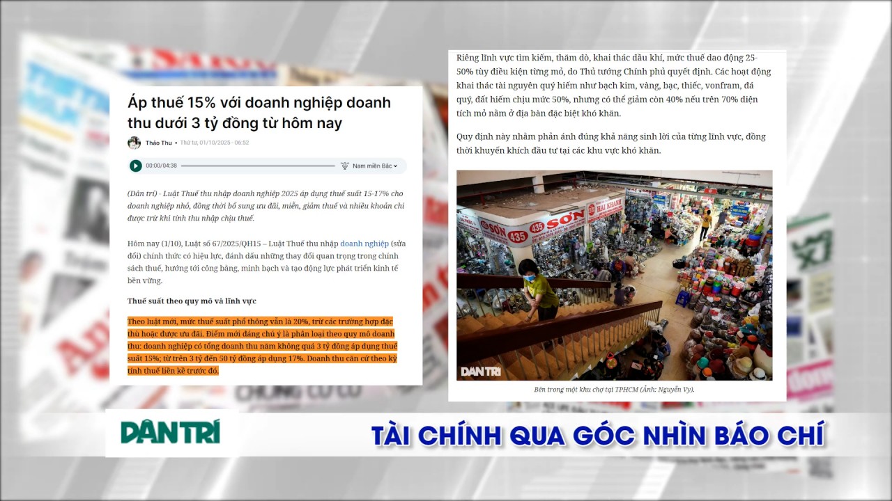 Tài chính qua góc nhìn báo chí tuần từ 29/9 - 5/10/2025